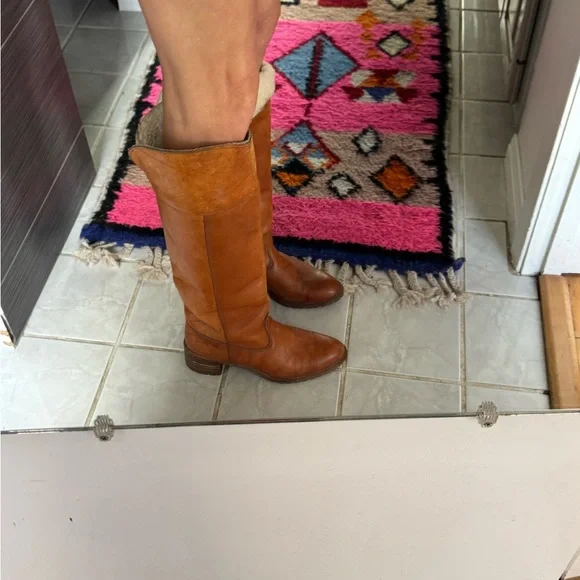 Dingo Leather and Faux Shearling Knee Boots - Picture 14 of 15